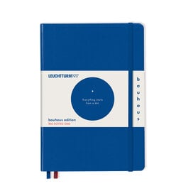 Leuchtturm1917 Hardcover Medium A5 Notebook Royal Blue with Red Dotted Grid Bauhaus Edition