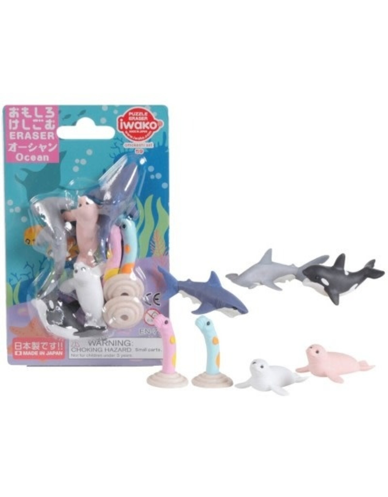 Iwako Ocean Erasers Blister Pack