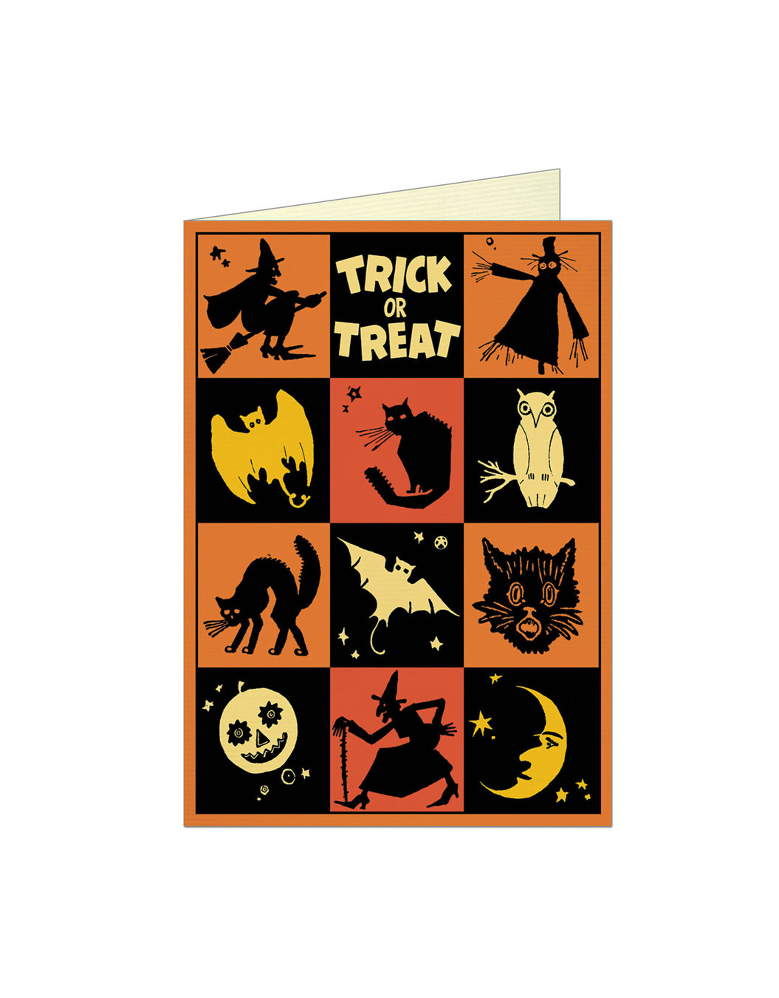 Cavallini Papers & Co. Halloween Checkerboard Greeting Notecard