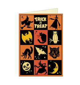 Cavallini Papers & Co. Halloween Checkerboard Greeting Notecard