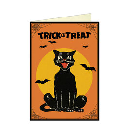 Cavallini Papers & Co. Halloween Cat 2 Greeting Notecard