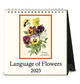 Cavallini Papers & Co. 2025 Desk Calendar Language of Flowers