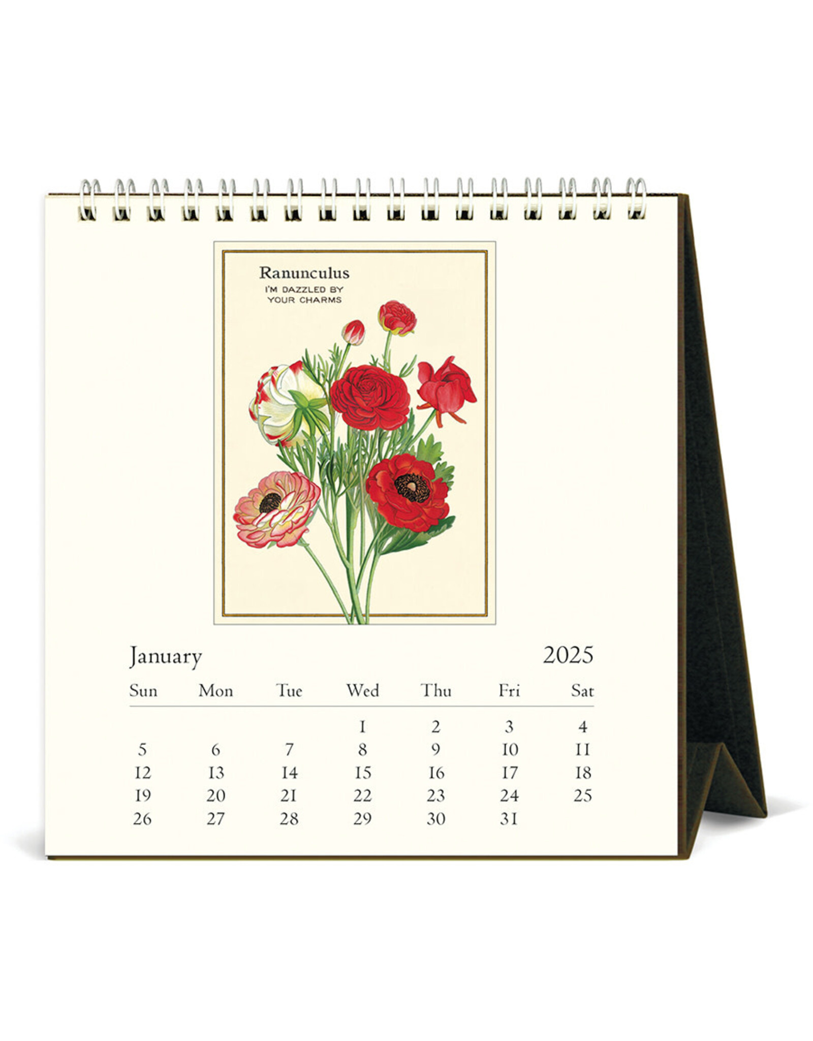 Cavallini Papers & Co. 2025 Desk Calendar Language of Flowers