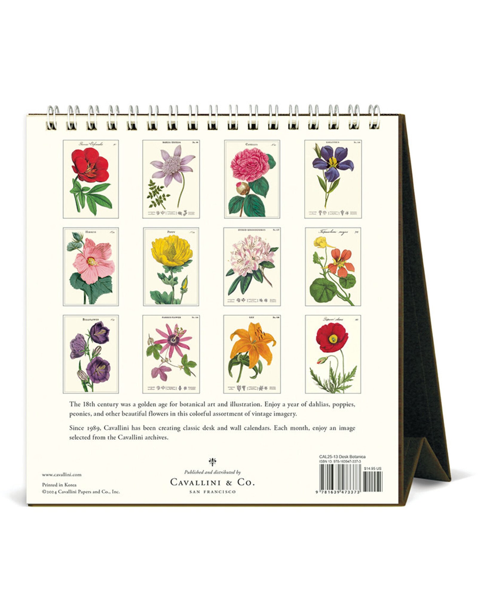 Cavallini Papers & Co. 2025 Desk Calendar Botanica