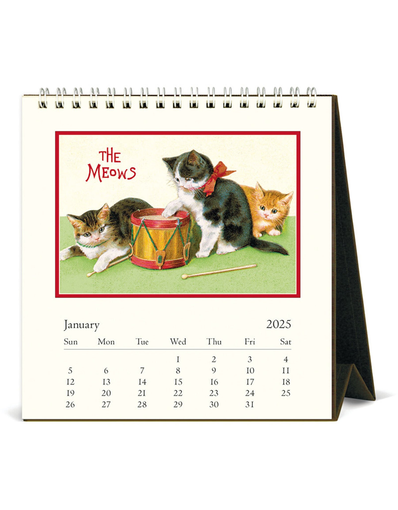 Cavallini Papers & Co. 2025 Desk Calendar Vintage Cats