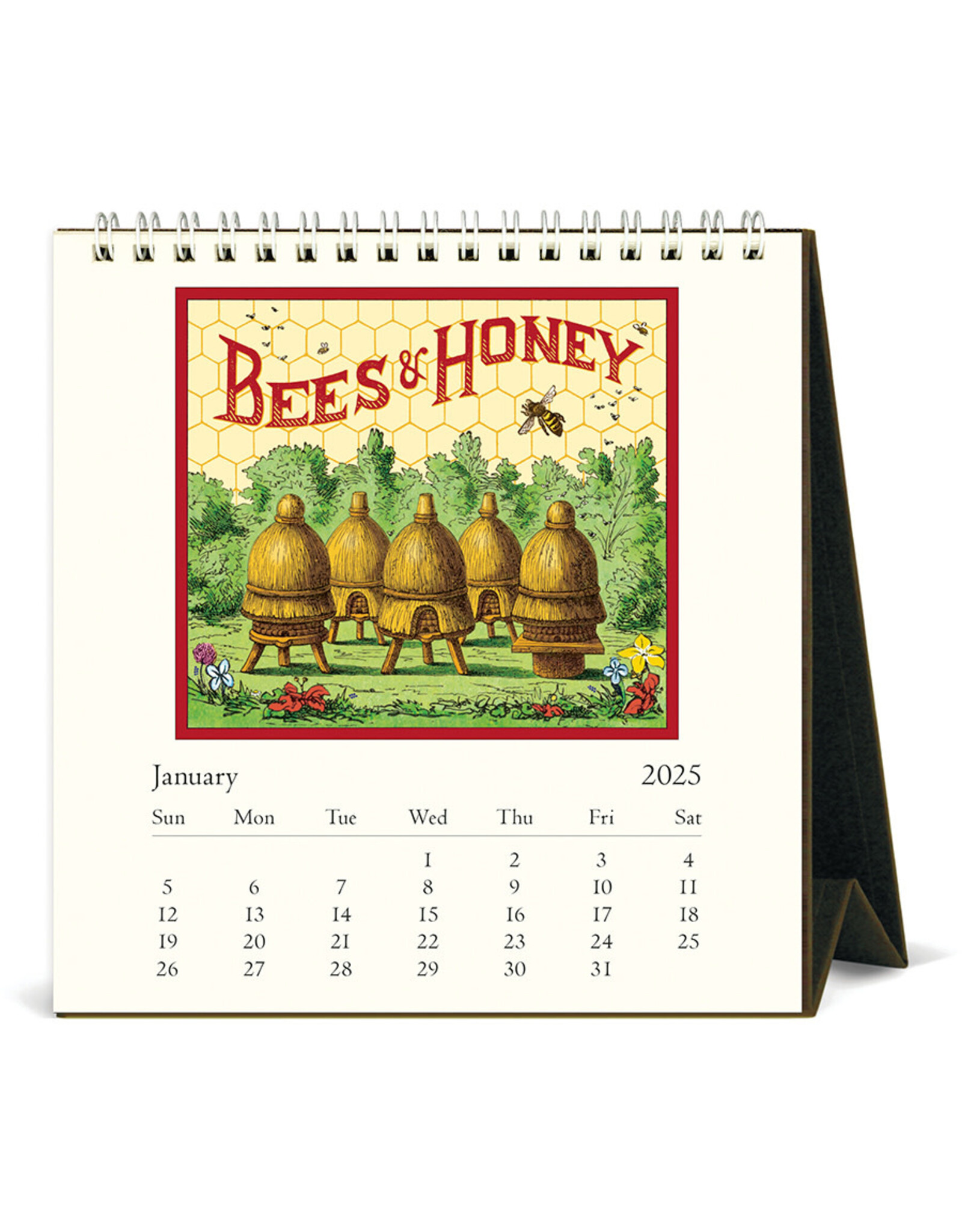 Cavallini Papers & Co. 2025 Desk Calendar Bees & Honey