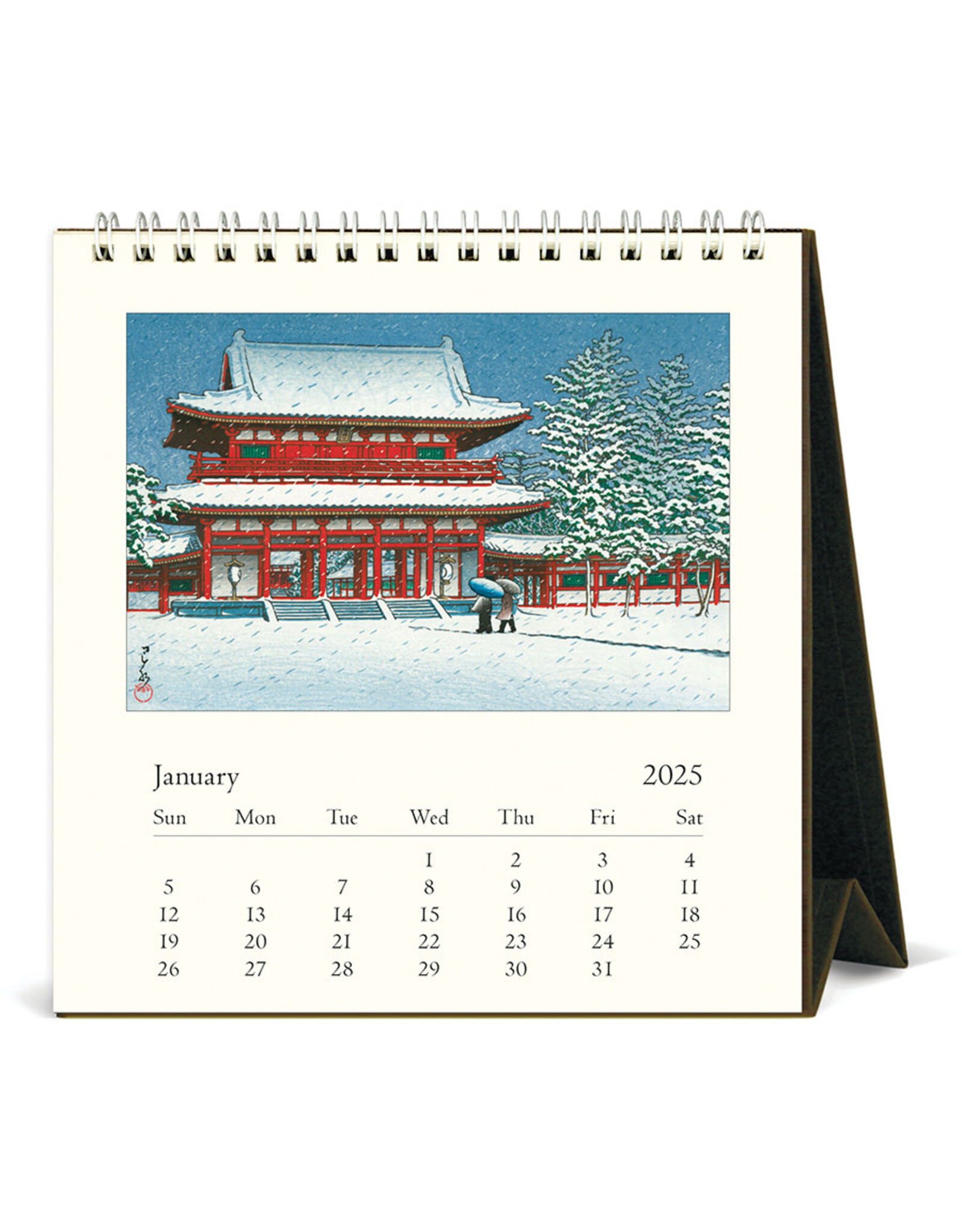 Cavallini Papers & Co. 2025 Desk Calendar Japanese Woodblock