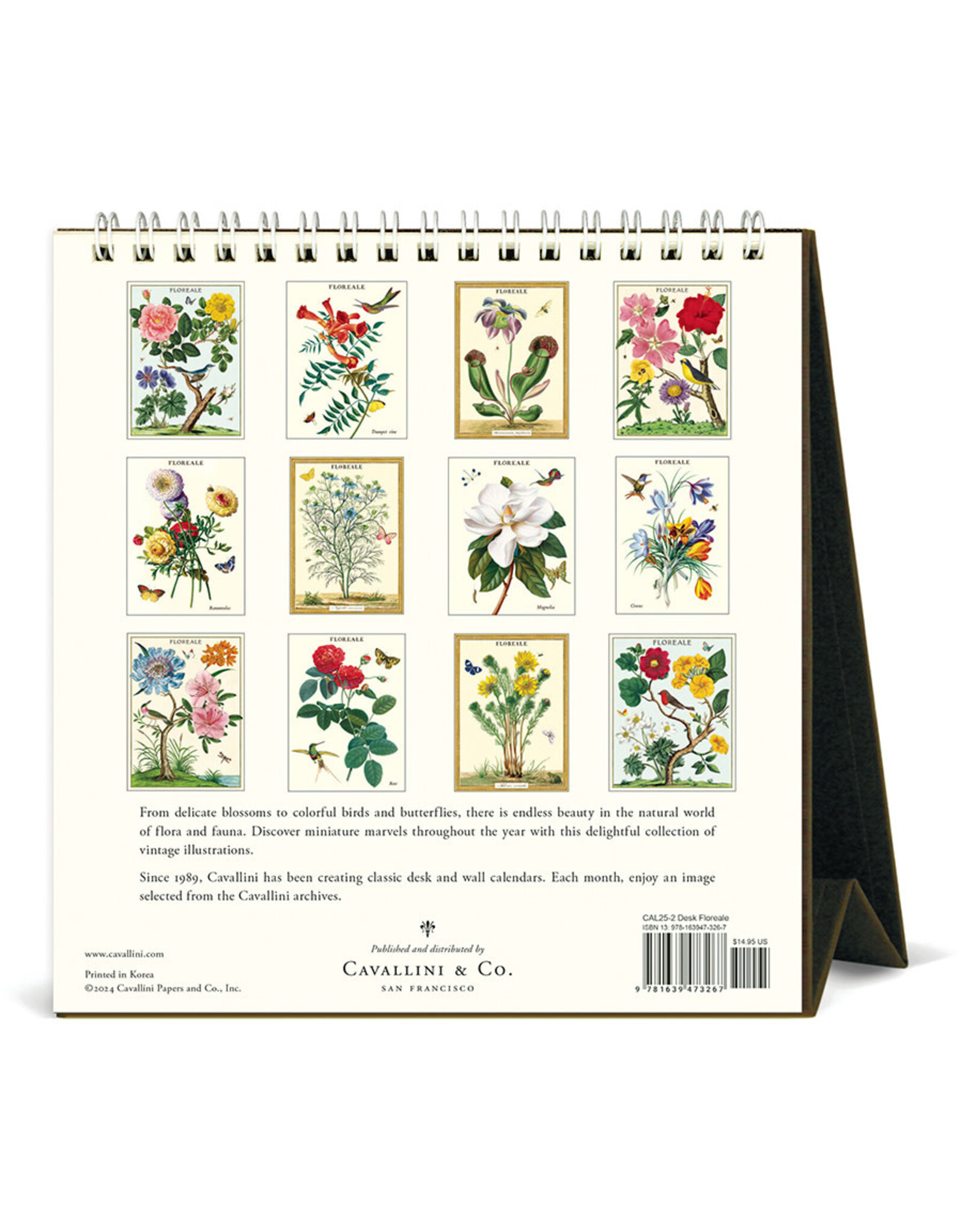 Cavallini Papers & Co. 2025 Desk Calendar Floreale