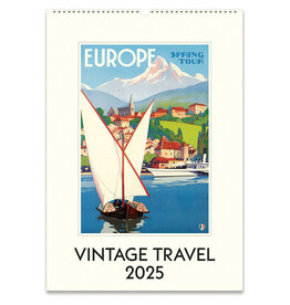 Cavallini Papers & Co. 2025 Wall Calendar Vintage Travel