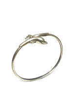 Sterling Dolphin Twist Bangle Bracelet