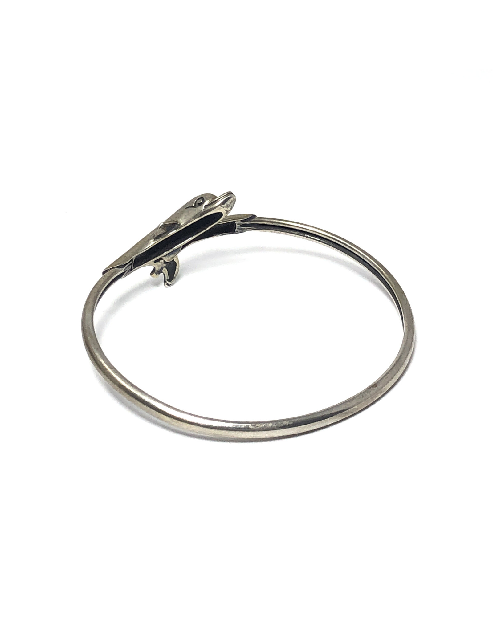 Sterling Dolphin Twist Bangle Bracelet