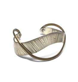 Courtney Wavy Sterling & Brass Cuff Bracelet