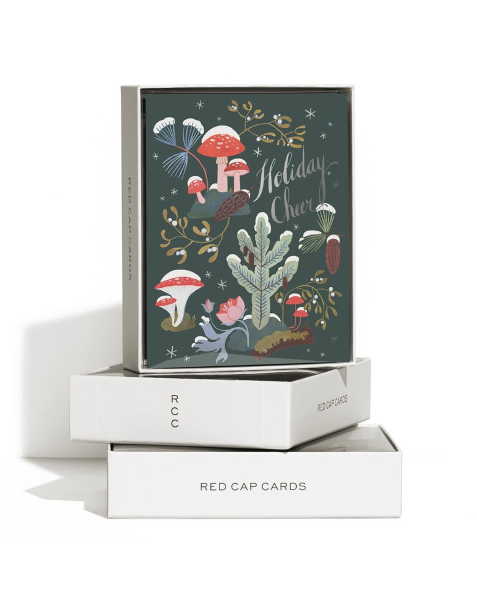 Red Cap Cards Holiday Moss Christmas  A2 Box of 8 Notecards