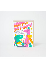 Hello!Lucky Dino Party A2 Notecard