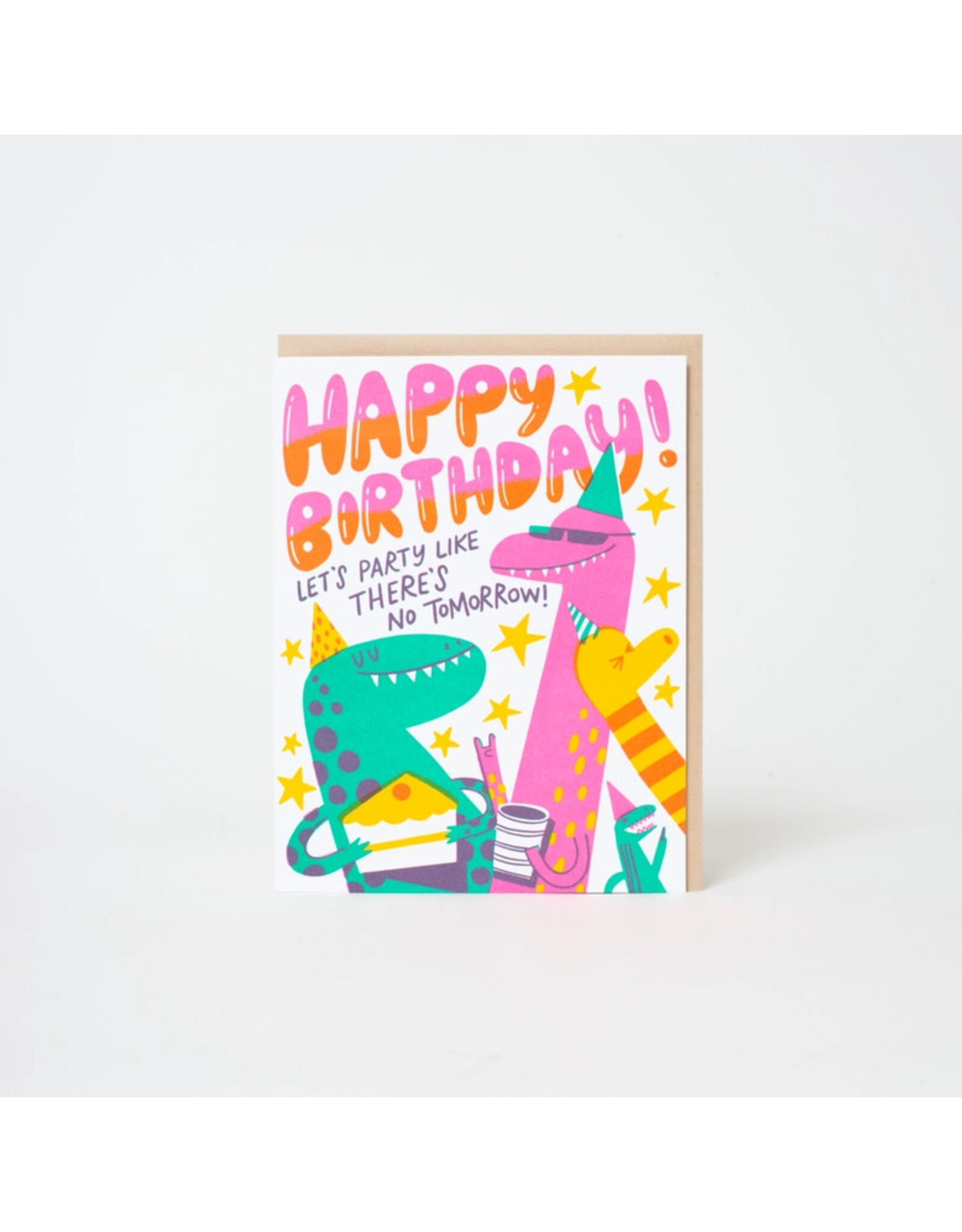 Hello!Lucky Dino Party A2 Notecard