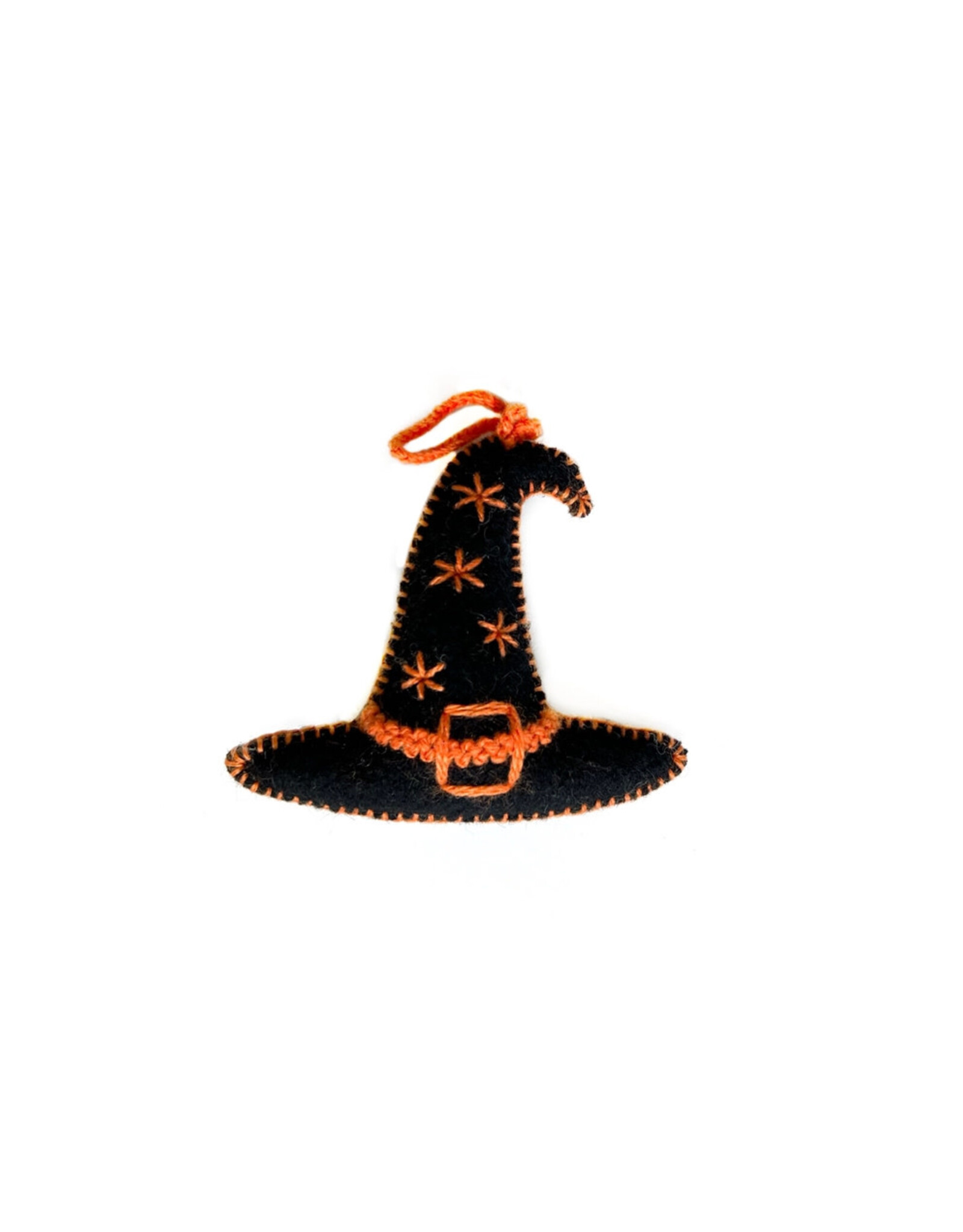 Ornaments 4 Orphans Witch Hat Embroidered Wool Halloween Ornament