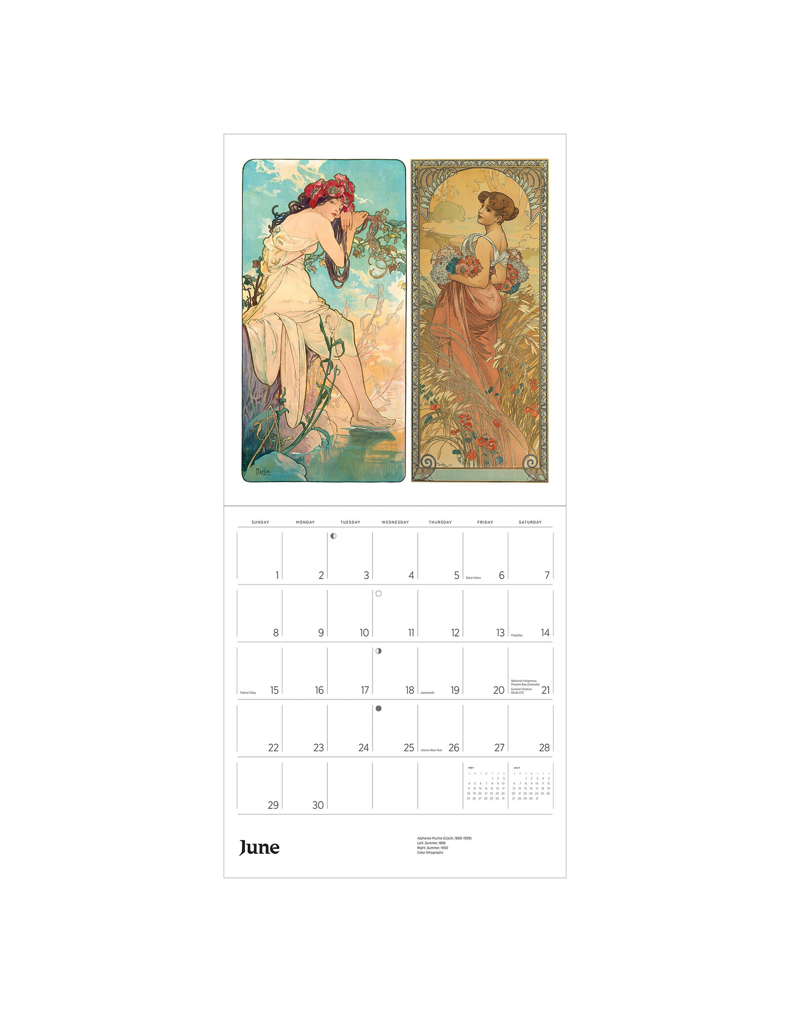 Pomegranate Alphonse Mucha 2025 Wall Calendar