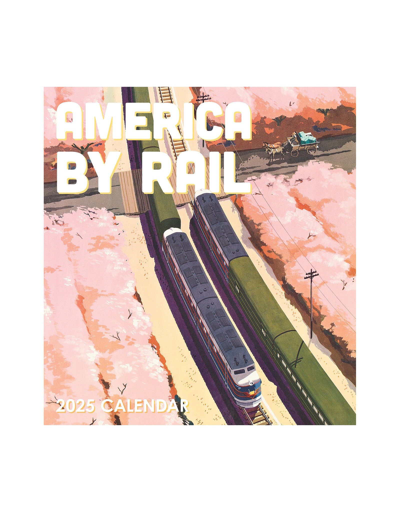 Pomegranate America by Rail 2025 Wall Calendar