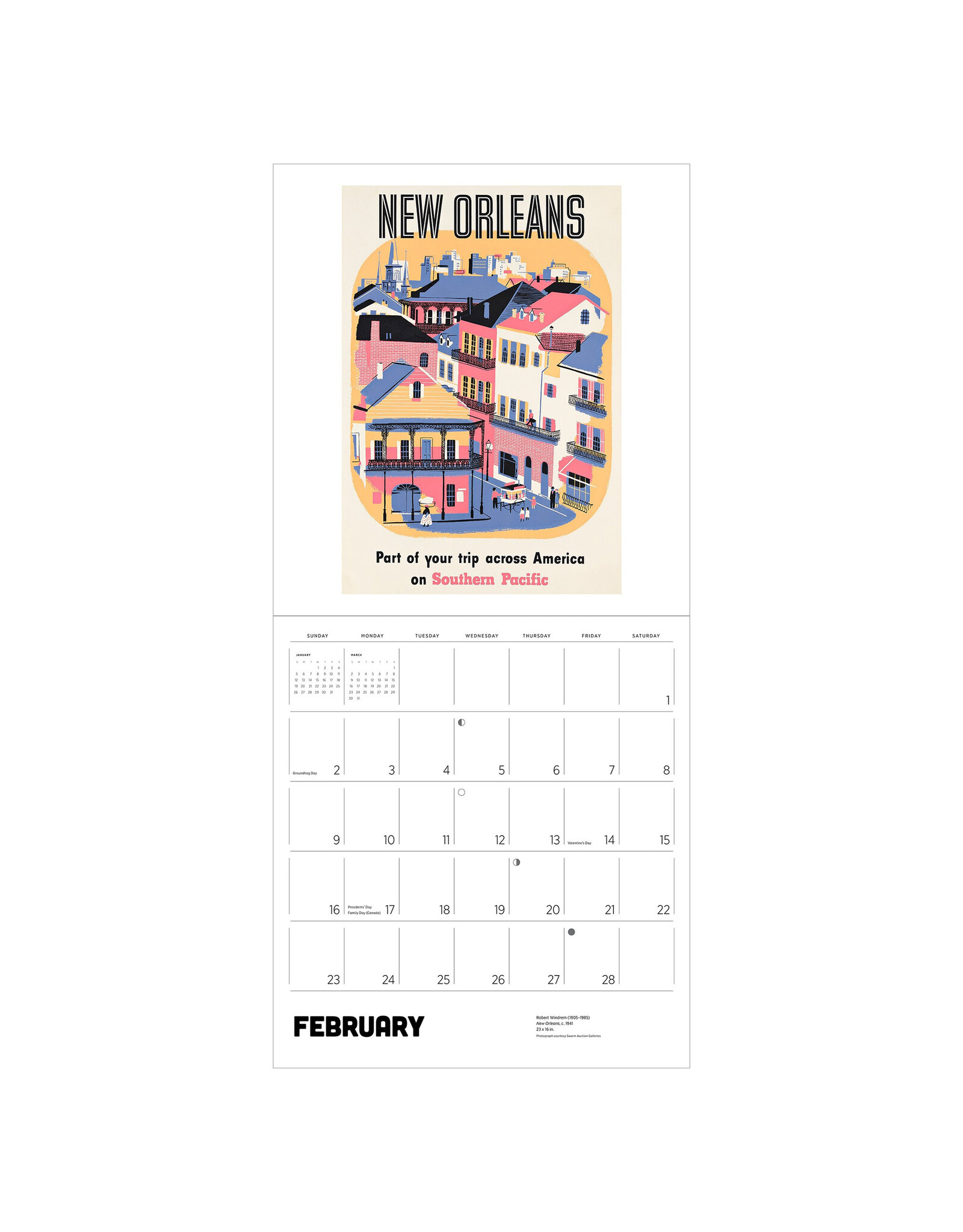 Pomegranate America by Rail 2025 Wall Calendar