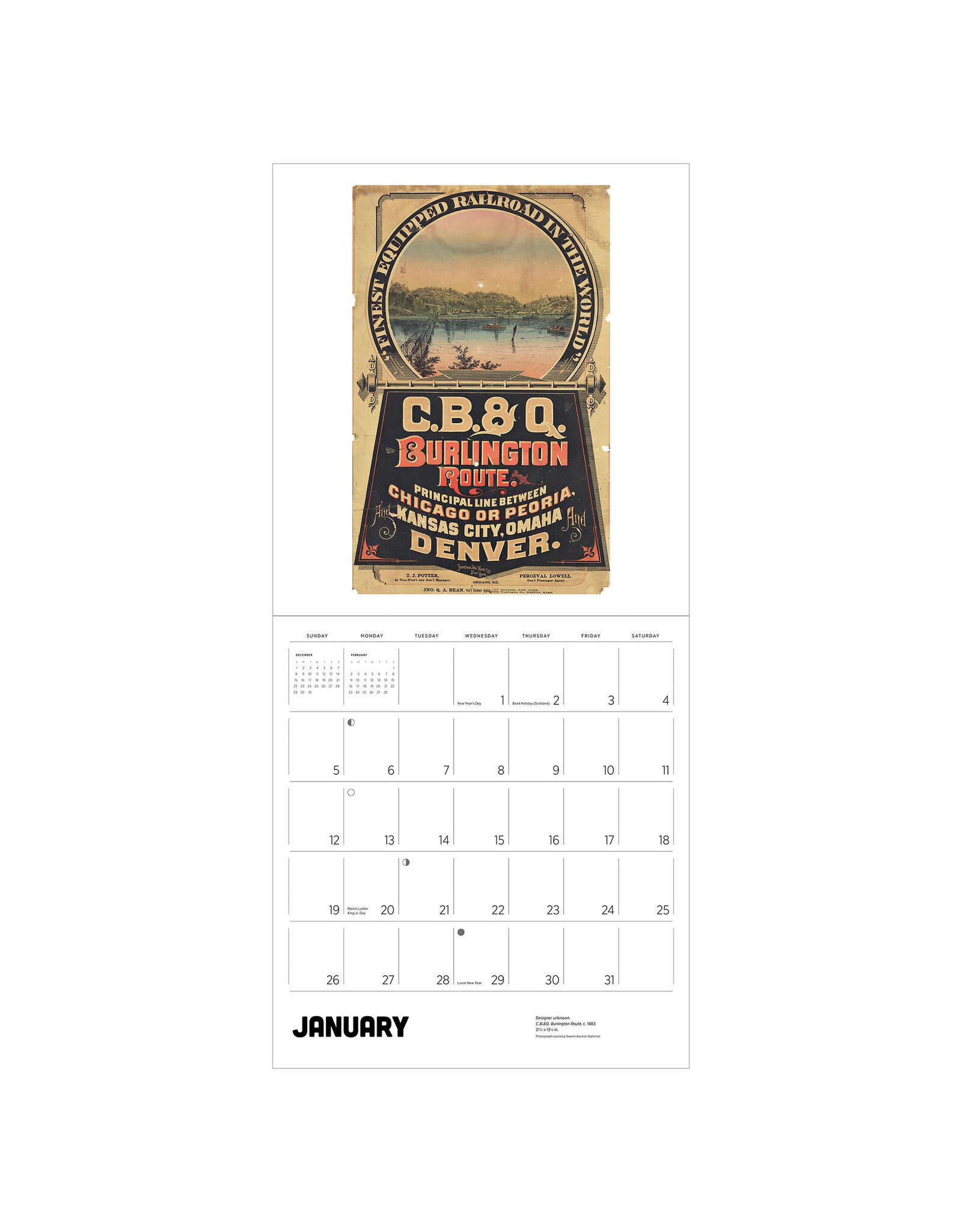 Pomegranate America by Rail 2025 Wall Calendar