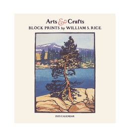 Pomegranate Arts & Crafts Block Prints by William S. Rice 2025 Wall Calendar