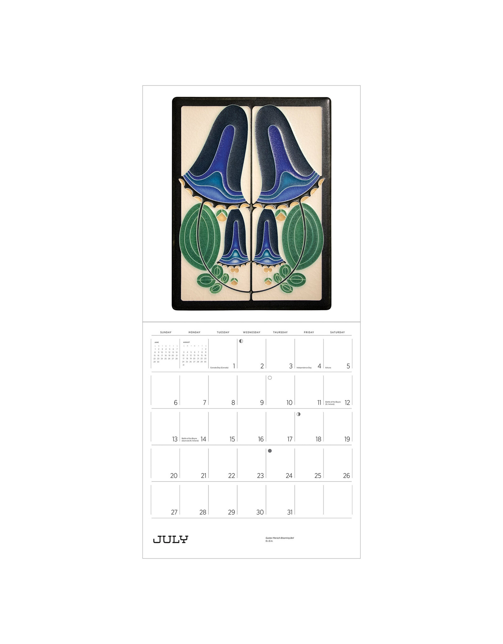 Pomegranate Arts & Crafts Tiles: Made by Motawi Tileworks 2025 Wall Calendar