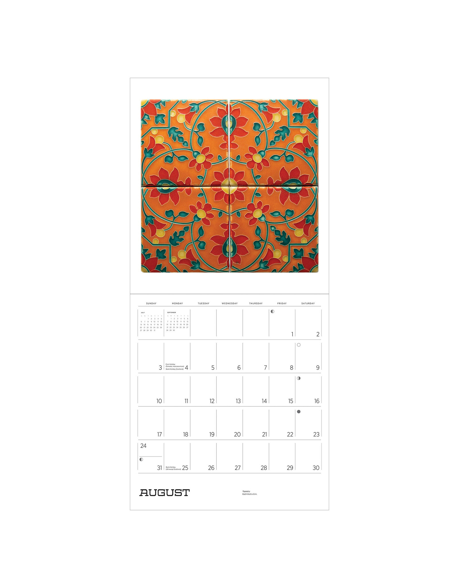 Pomegranate Arts & Crafts Tiles: Made by Motawi Tileworks 2025 Wall Calendar