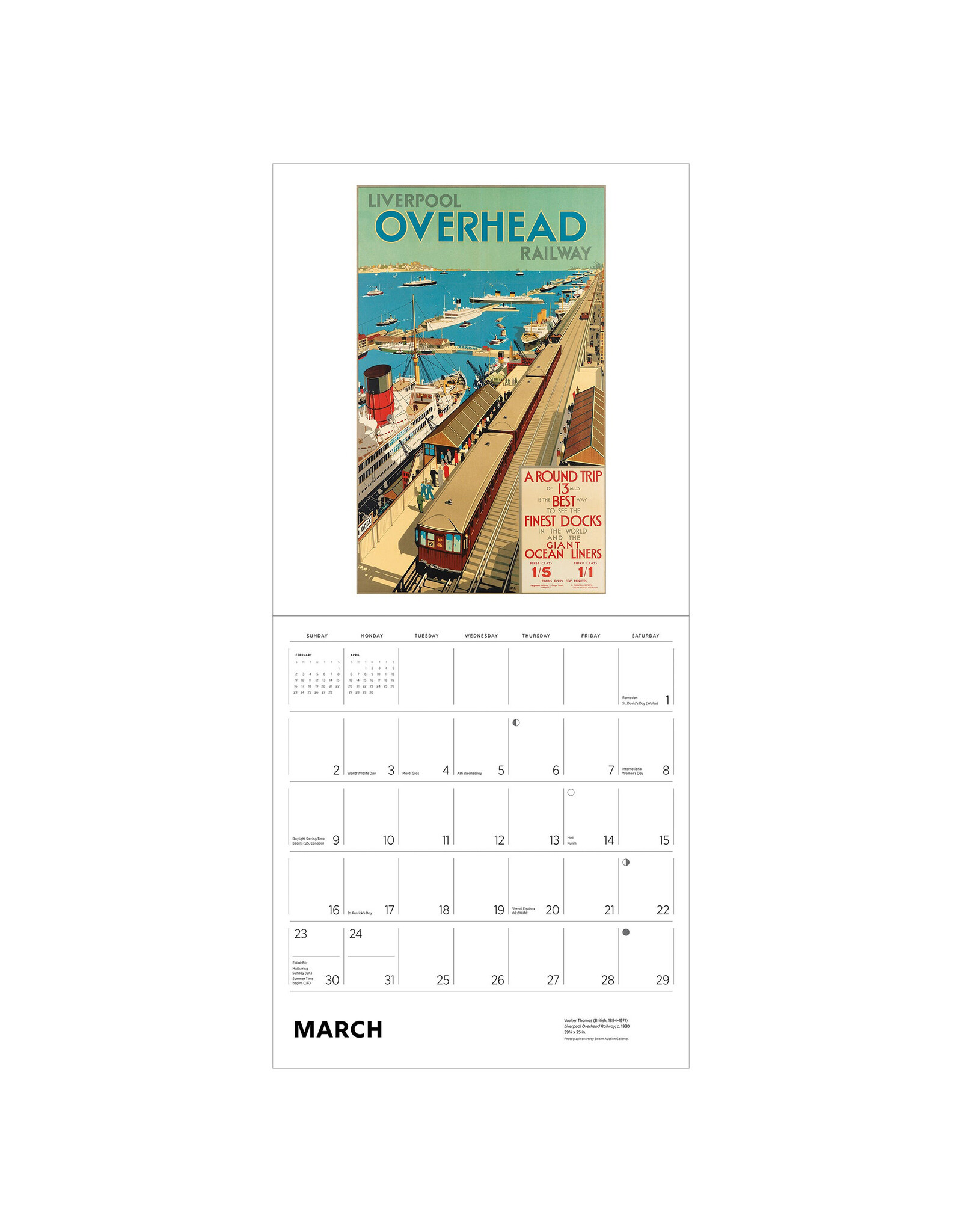 Pomegranate England by Rail 2025 Wall Calendar