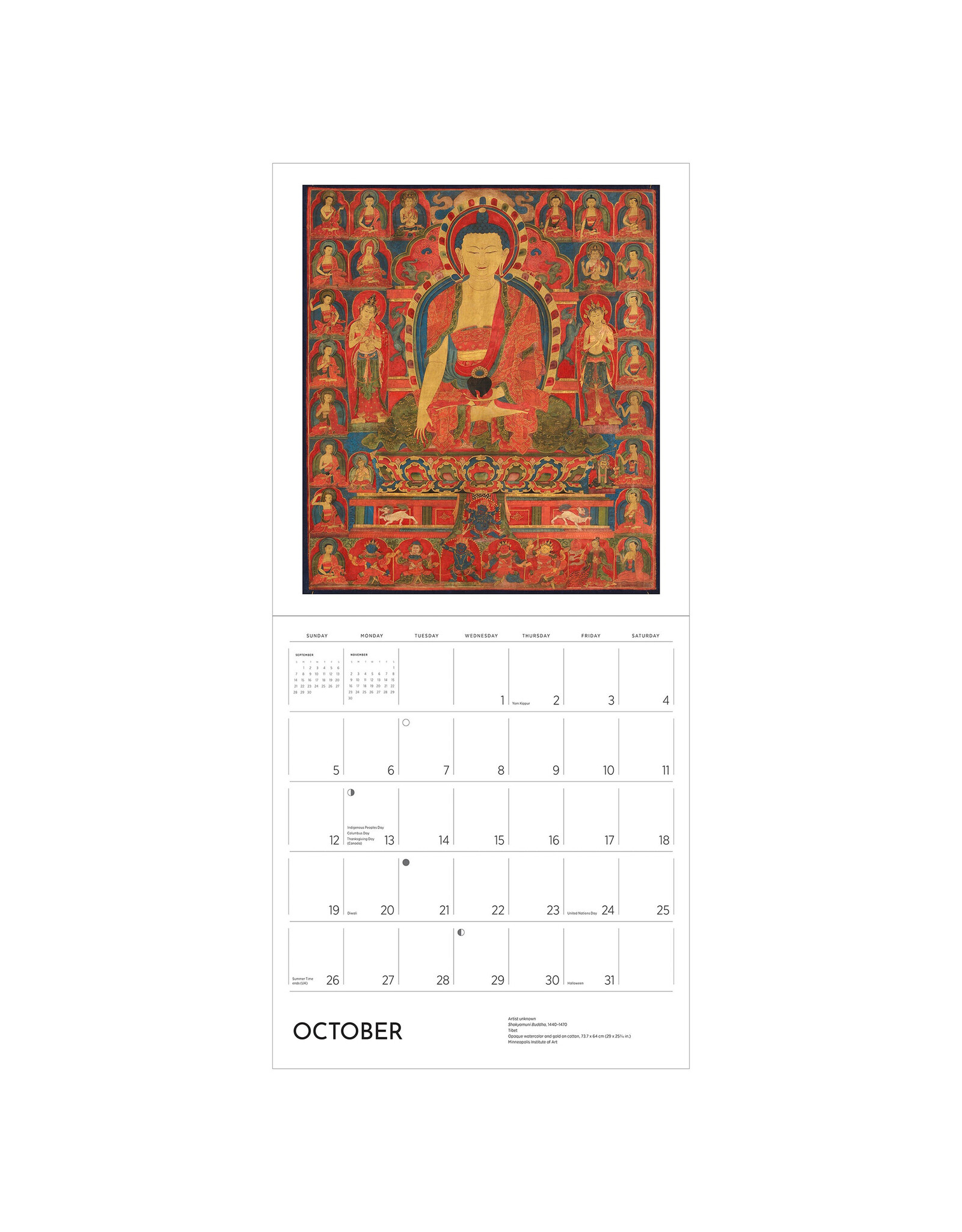 Pomegranate Enlightenment: Buddhist Paintings 2025 Wall Calendar