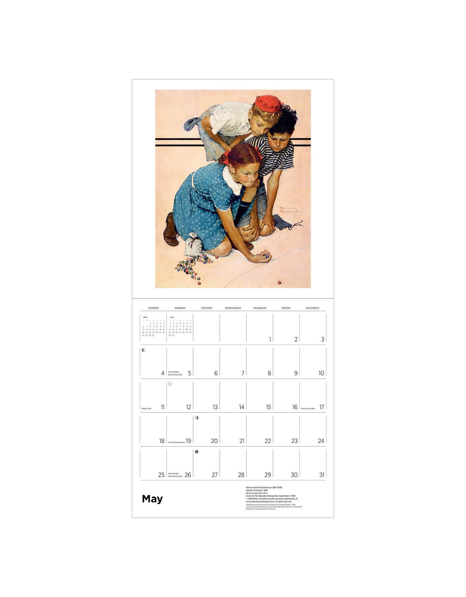 Pomegranate Norman Rockwell: The Saturday Evening Post 2025 Wall Calendar