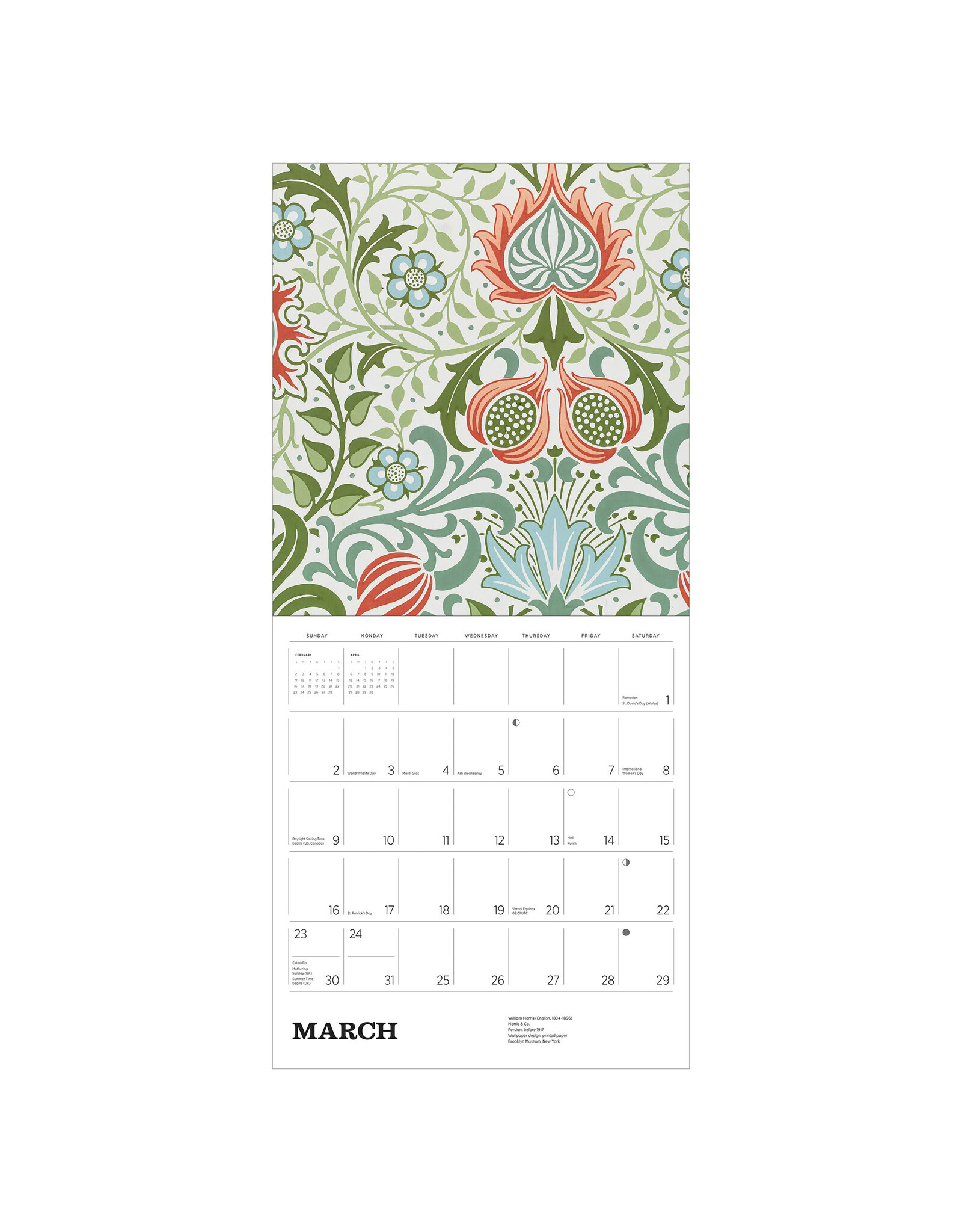 Pomegranate William Morris: Arts & Crafts Designs 2025 Wall Calendar