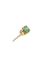 Round Light Green Emerald 14K Stud Earrings