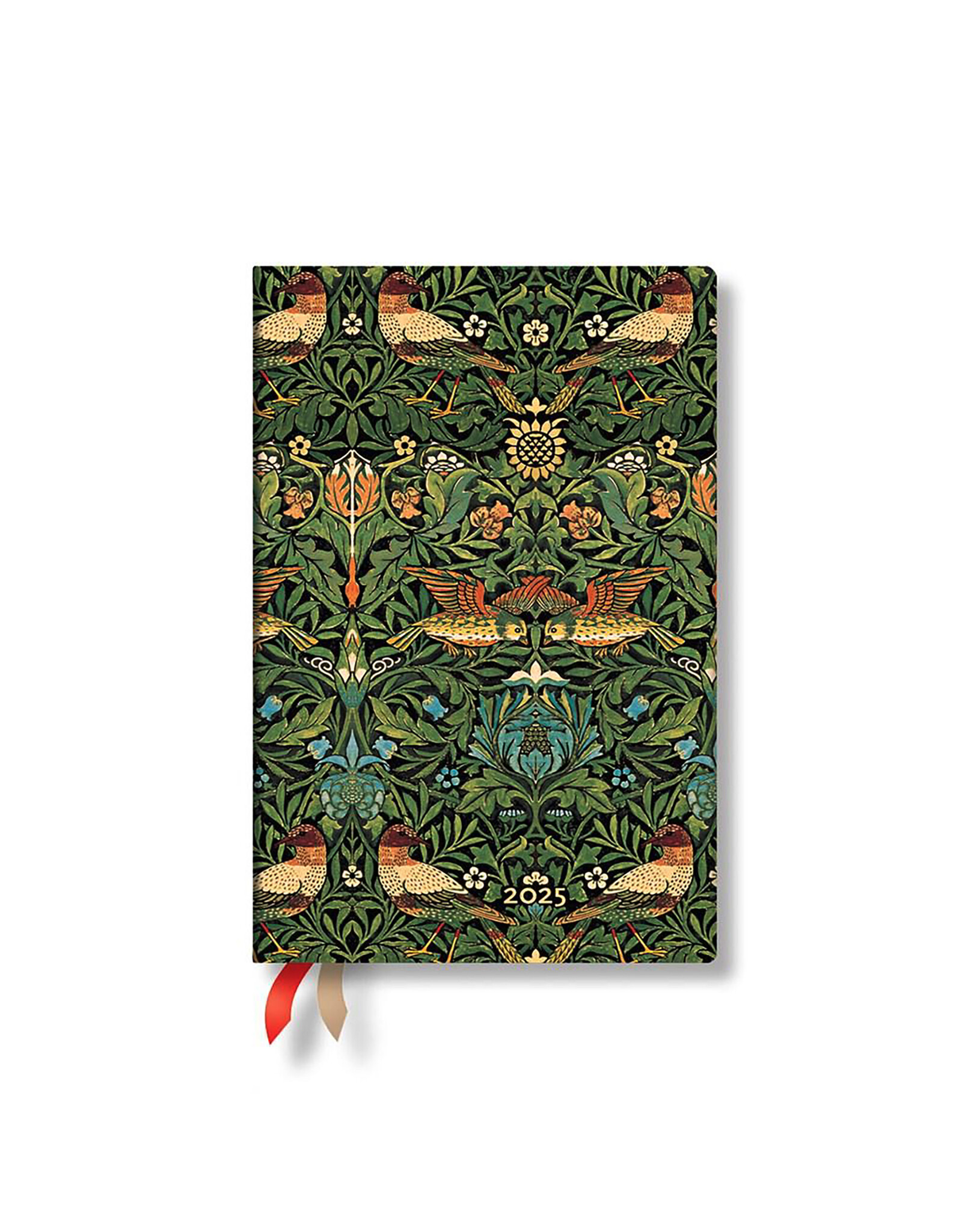 Paperblanks Morris Birds Mini 2025 Weekly Horizontal 12-Month Flexi Planner