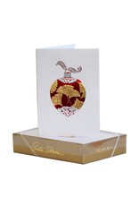 Paula Skene Designs Ginkgo Ornament on Silver Satin Box of 8