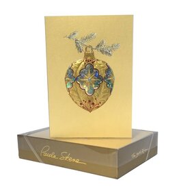 Paula Skene Designs Holly Ornament on Gold Box of 8