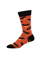 Socksmith Design Going Batty for Candy Orange 10-13 Men's Crew Socks