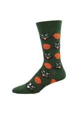 Socksmith Design Vintage Halloween Green Heather 10-13 Men's Crew Socks