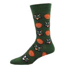 Socksmith Design Vintage Halloween Green Heather 10-13 Men's Crew Socks