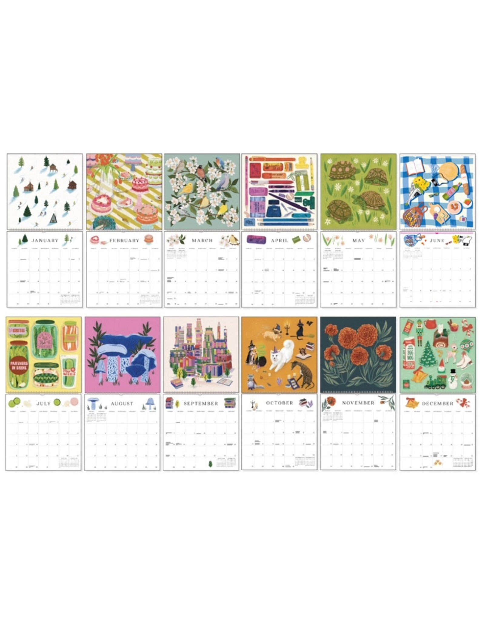 Paper Source 2025 Art Grid Wall Calendar