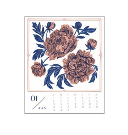 Paper Source 2025 Floral Letterpress Desk Calendar