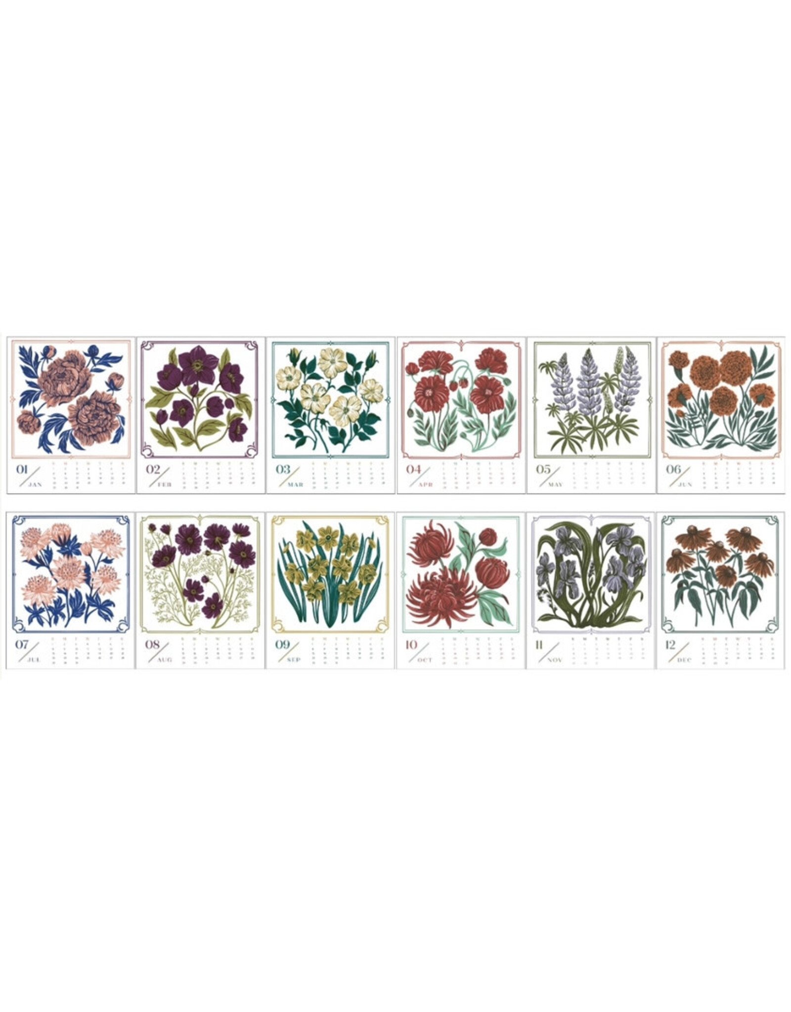 Paper Source 2025 Floral Letterpress Desk Calendar