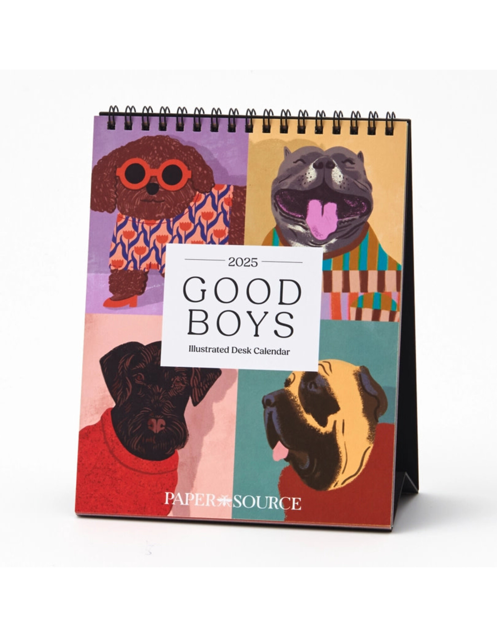 Paper Source 2025 Good Boys Desk Easel Calendar