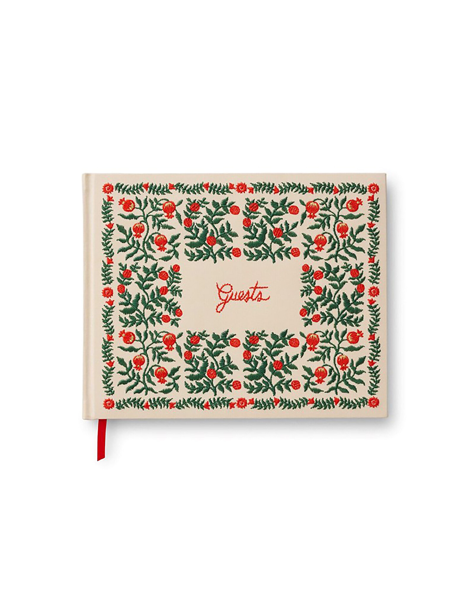 Rifle Paper Co. Christmastide Pomegranate Holiday Embroidered Guest Book