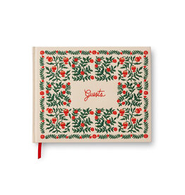 Rifle Paper Co. Christmastide Pomegranate Holiday Embroidered Guest Book