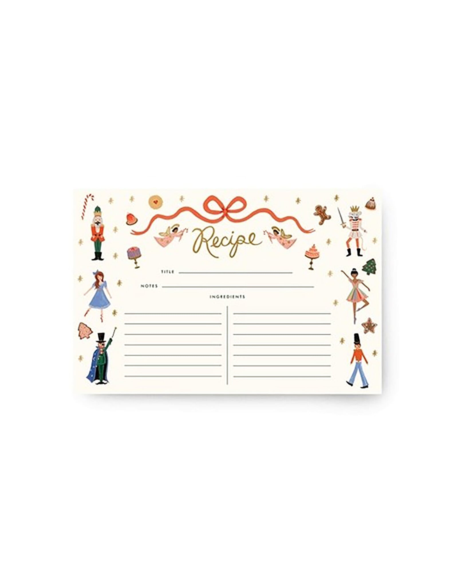 Rifle Paper Co. Nutcracker Holiday Recipe Cards Set of 12