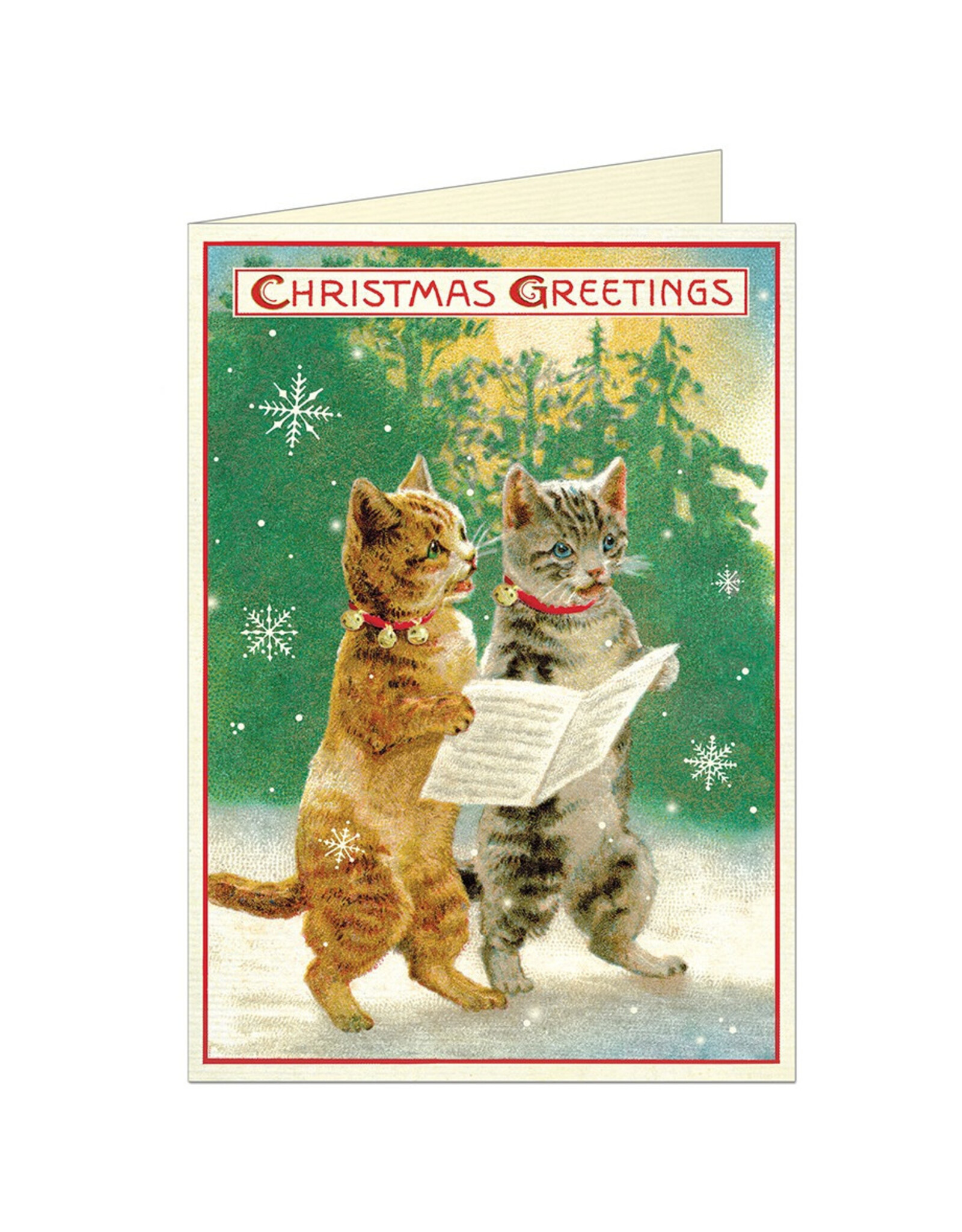 Cavallini Papers & Co. Christmas Cats 4 Notecard