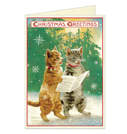 Cavallini Papers & Co. Christmas Cats 4 Notecard