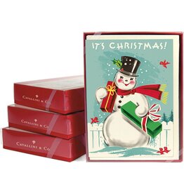 Cavallini Papers & Co. Snowman Boxed Glittered Notecards