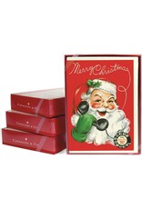 Cavallini Papers & Co. Telephone Santa Boxed Glittered Note Cards