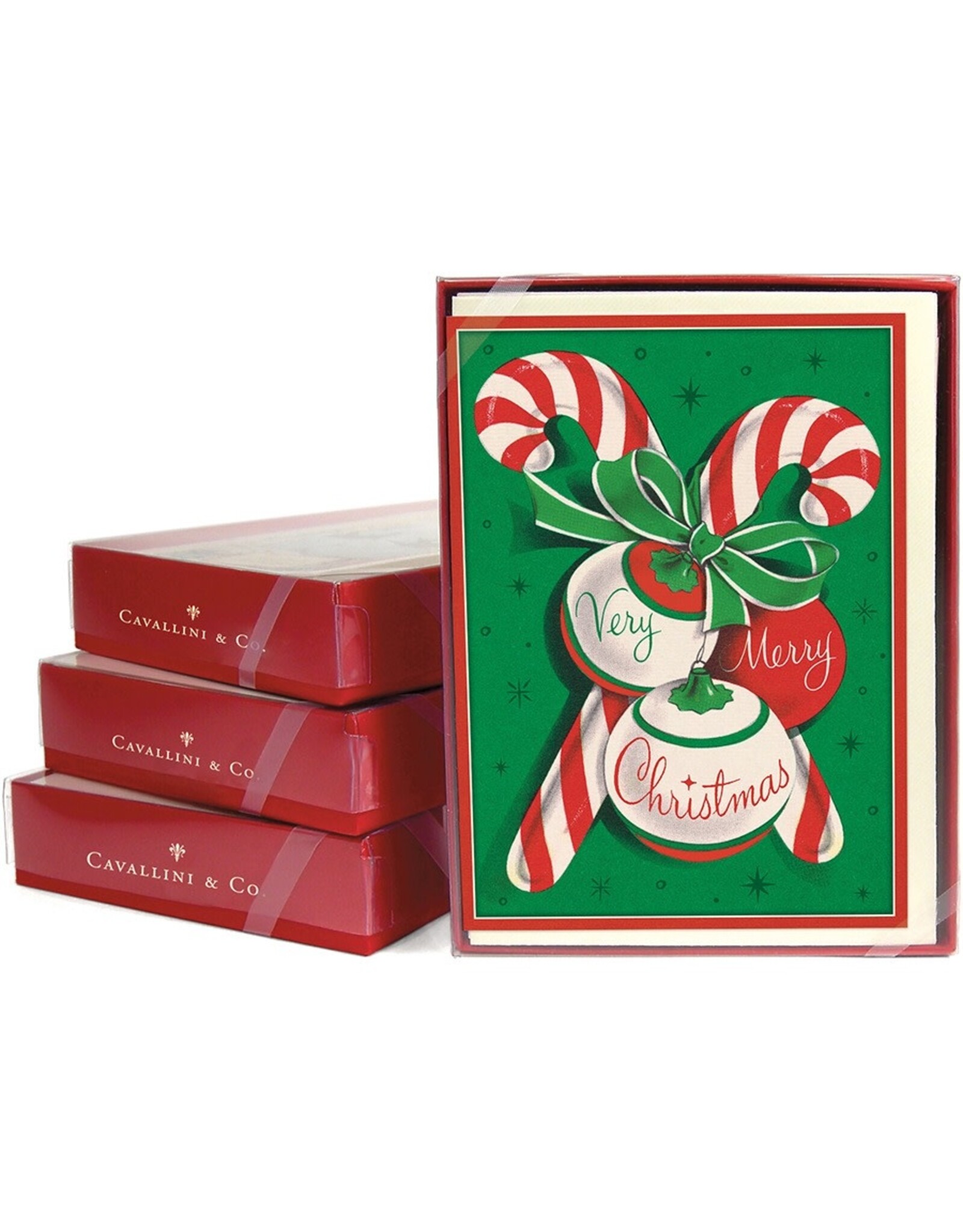 Cavallini Papers & Co. Candy Canes Boxed Glitter Notecards